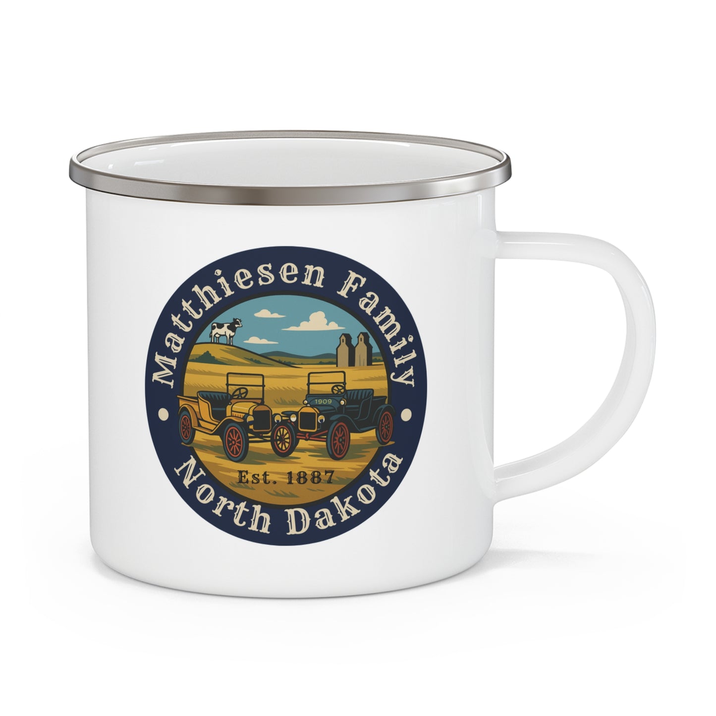 Matthiesen Family Model T Enamel Camping Mug